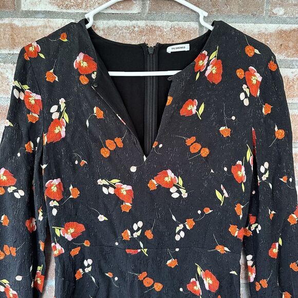 Vilshenko Jacquard Floral Dress 100% Silk Size 8 - Picture 3 of 9